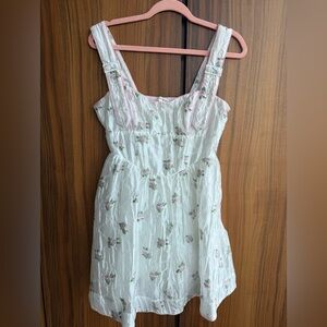 For Love And Lemons Tasha White and Pink Mini Dress